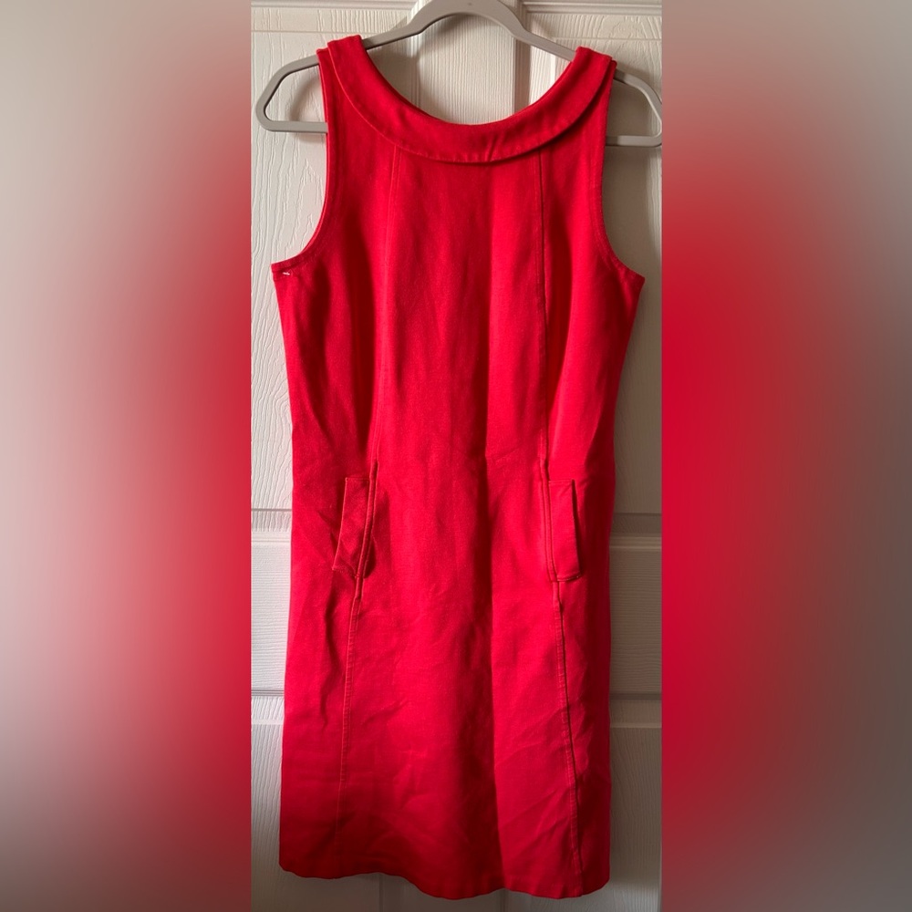 Boden Women’s‎ Classic Red Cotton Blend Button Back Midi Dress Size 8